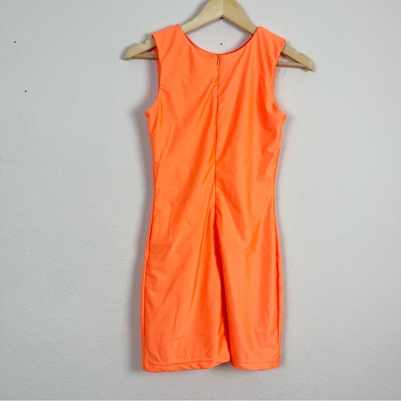 Effie Kats Anadi Neon Orange Mini Dress Size Medium - Picture 6 of 8